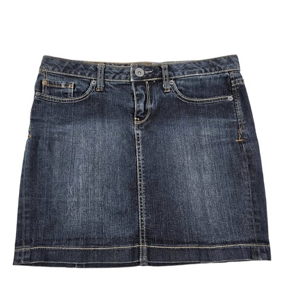 Converse One Star Women’s Blue Dark Wash Denim Jeans Mini Skirt Size 4 - Picture 1 of 15